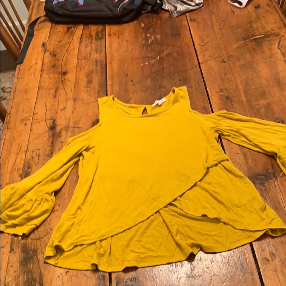 Cute girls yellow blouse